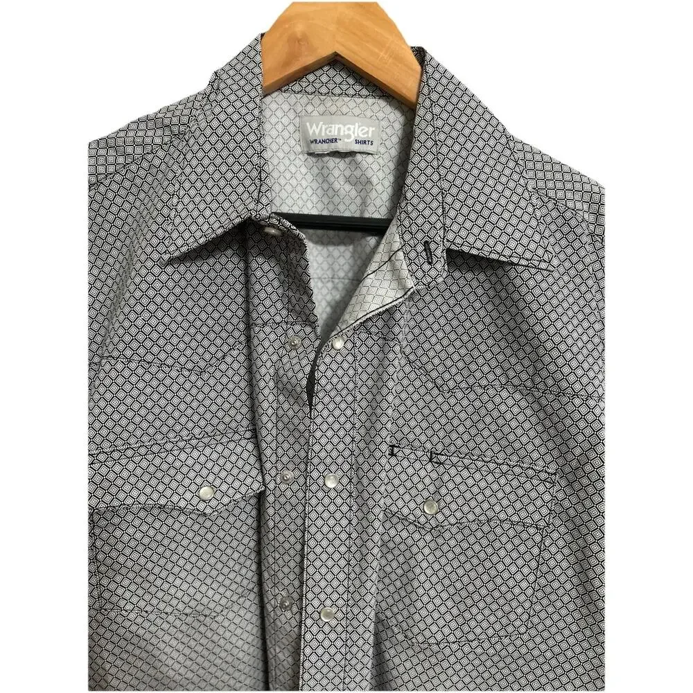 Wrangler Shirt Short Sleeve Large Pearl Snaps - Picture 4 of 4